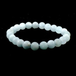 bracelet en aigue-marine boules de 8mn