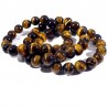 bracelet en oeil de tigre perles rondes 10mm