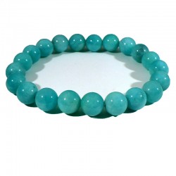 bracelet en amazonite perles rondes 10mm