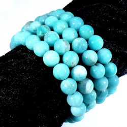bracelet en amazonite perles rondes 10mm