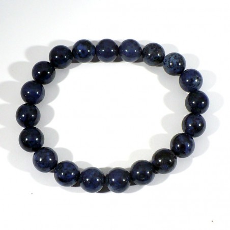 bracelet en dumortiérite perles rondes 10mm bracelet en dumortiérite perles rondes 10mm