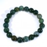 bracelet en agate mousse perles rondes 10mm