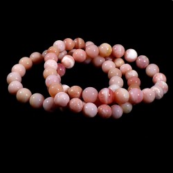 bracelet en opale rose perles rondes 8mm