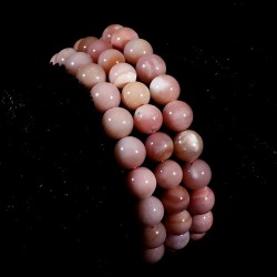 bracelet en opale rose perles rondes 8mm