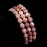 bracelet en opale rose perles rondes 8mm
