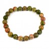 bracelet en unakite (épidote) perles rondes 8mm