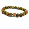 bracelet en unakite (épidote) perles rondes 8mm