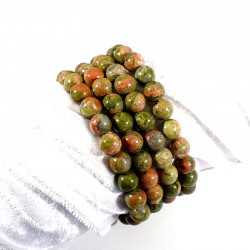 bracelet en unakite (épidote) perles rondes 8mm