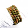 bracelet en unakite (épidote) perles rondes 8mm