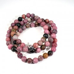 bracelet en rhodonite perles rondes 8mm