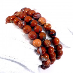 bracelet en jaspe rouge perles rondes 8mm