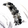 bracelet en quartz tourmaline perles rondes 8mm