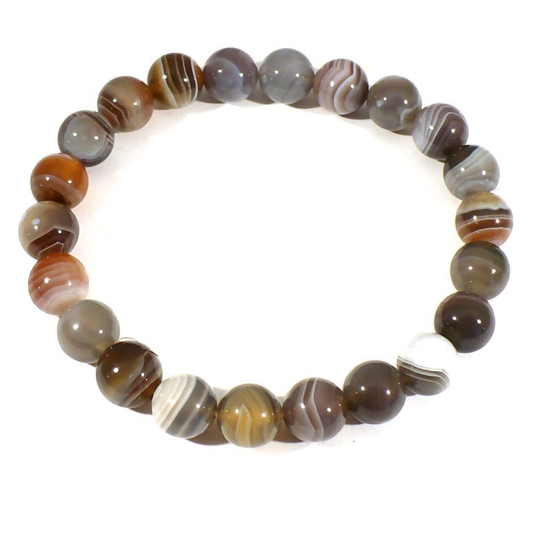 bracelet en agate naturelle perles rondes 8mm