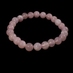 bracelet en quartz rose perles rondes 8mm