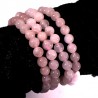 bracelet en quartz rose perles rondes 8mm