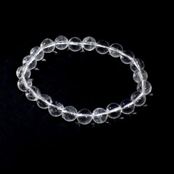 bracelet en cristal de roche perles rondes 8mm
