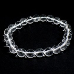 bracelet en cristal de roche perles rondes 8mm