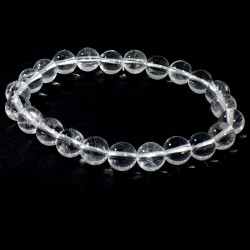 bracelet en cristal de roche perles rondes 8mm