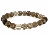 bracelet en quartz fumé perles rondes 8mm