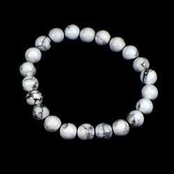 bracelet en howlite perles rondes 8mm