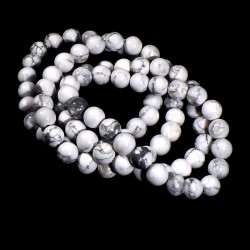 bracelet en howlite perles rondes 8mm