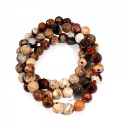 bracelet en jaspe bréchique perles rondes 8mm