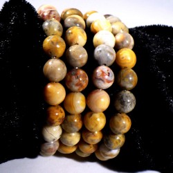 bracelet en agate crazy lace perles rondes 8mm