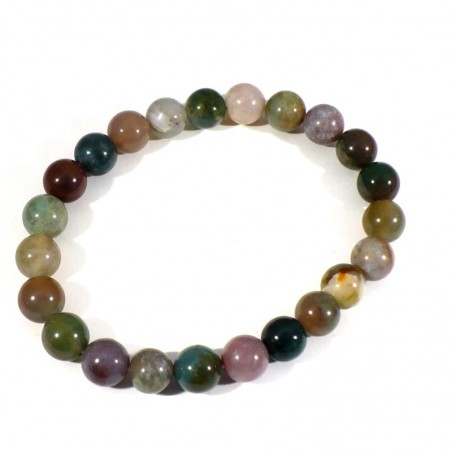 bracelet en agate multicolore perles rondes 8mm