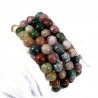 bracelet en agate multicolore perles rondes 8mm
