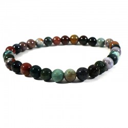 bracelet en agate multicolore perles rondes 6mm