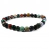 bracelet en agate multicolore perles rondes 6mm