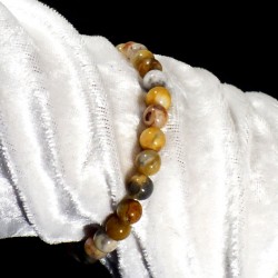 bracelet en agate crazy lace perles rondes 6mm