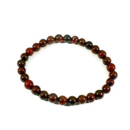 bracelet en jaspe bréchique perles rondes 6mm