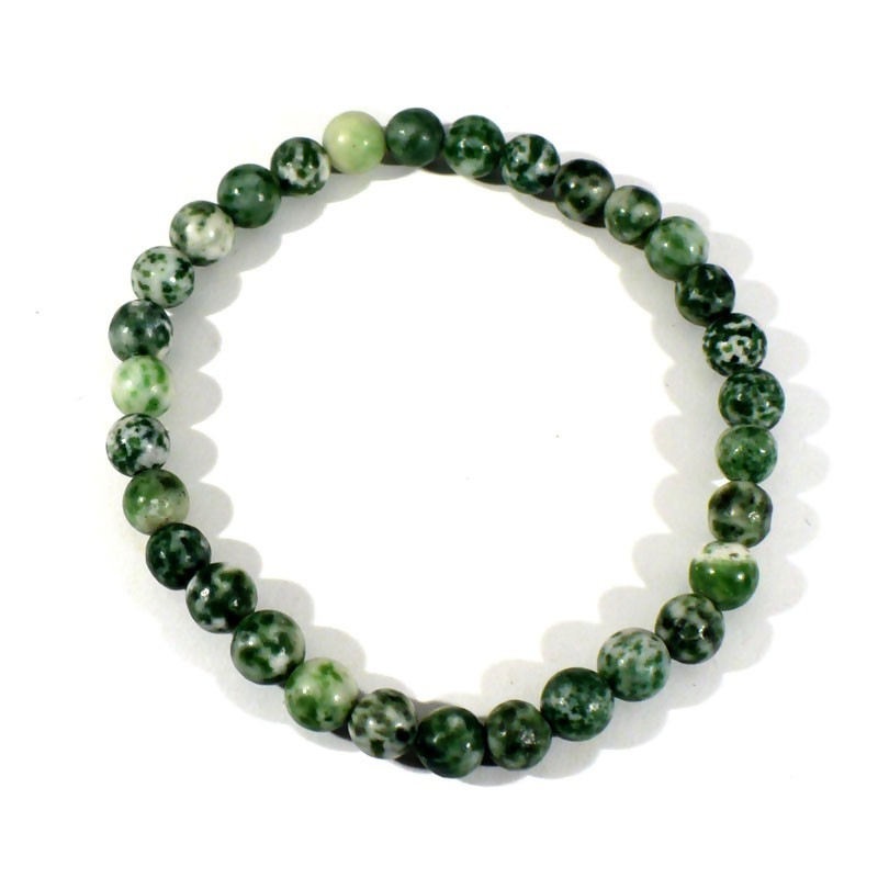 bracelet en agate arbre perles rondes 6mm