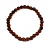 bracelet en obsidienne acajou perles rondes 6mm