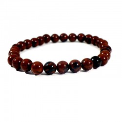 bracelet en obsidienne acajou perles rondes 6mm