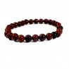 bracelet en obsidienne acajou perles rondes 6mm