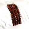 bracelet en obsidienne acajou perles rondes 6mm