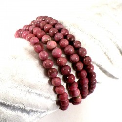 bracelet en rhodonite perles rondes 6mm