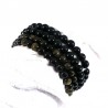 bracelet en obsidienne dorée perles rondes 6mm