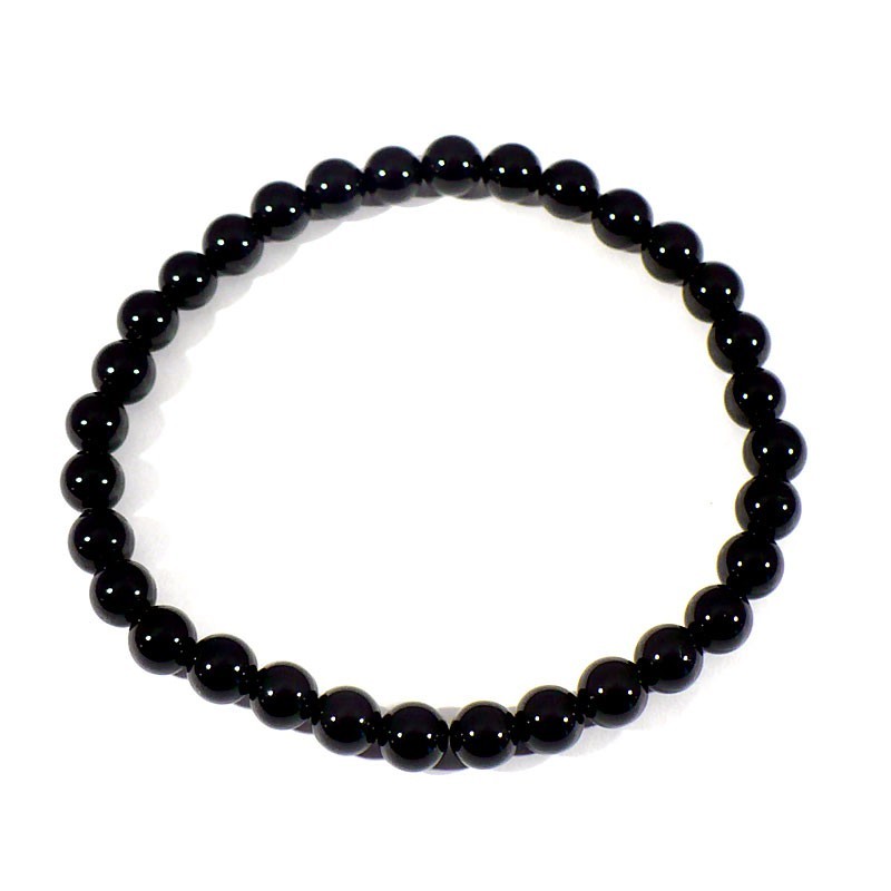 bracelet en onyx noir perles rondes 6mm