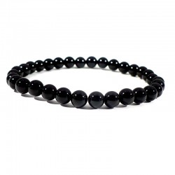 bracelet en onyx noir perles rondes 6mm