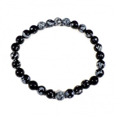 bracelet en obsidienne neige boules de 6mm bracelet en obsidienne neige boules de 6mm