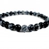 bracelet en obsidienne neige boules de 6mm