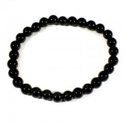 bracelet en tourmaline noire perles rondes 6mm