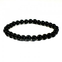 bracelet en tourmaline noire perles rondes 6mm