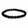 bracelet en tourmaline noire perles rondes 6mm