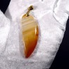 Pendentifs en agate rubanée orange