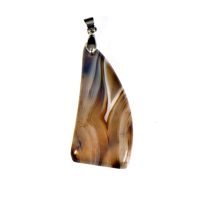 Pendentifs en agate brune rubanée Pendentifs en agate brune rubanée