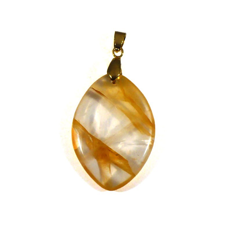 Pendentifs en quartz hématoïde jaune